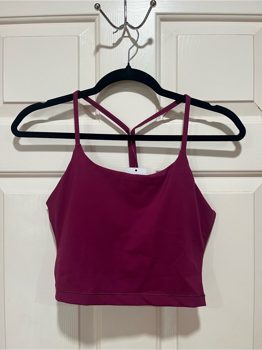 CRZ YOGA Berry-Strappy Crop Top w built in bra pads